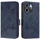 For OPPO Reno14 F 5G Embossed Rose RFID Anti-theft Leather Phone Case(Dark Blue) - 2