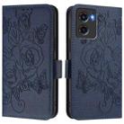 For Motorola Moto G05 Embossed Rose RFID Anti-theft Leather Phone Case(Dark Blue) - 2