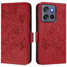 For Motorola Moto G Stylus 5G 2025 Embossed Rose RFID Anti-theft Leather Phone Case(Red) - 2