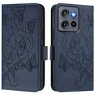 For Motorola Moto G Stylus 5G 2025 Embossed Rose RFID Anti-theft Leather Phone Case(Dark Blue) - 2