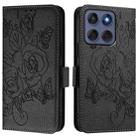 For Motorola Edge 60 Fusion Embossed Rose RFID Anti-theft Leather Phone Case(Black) - 2