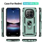 For Redmi Note 14 Pro 5G Shockproof TPU + PC Phone Case with Holder(Dark Green) - 2