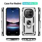 For Redmi Note 14 Pro 5G Shockproof TPU + PC Phone Case with Holder(Silver) - 2