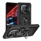 For Redmi Note 14 Pro+ 5G Shockproof TPU + PC Phone Case with Holder(Black) - 1