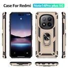 For Redmi Note 14 Pro+ 5G Shockproof TPU + PC Phone Case with Holder(Gold) - 2