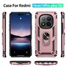 For Redmi Note 14 Pro+ 5G Shockproof TPU + PC Phone Case with Holder(Rose Gold) - 2