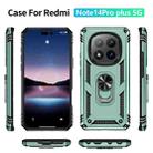 For Redmi Note 14 Pro+ 5G Shockproof TPU + PC Phone Case with Holder(Dark Green) - 2