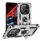 For Redmi Note 14 Pro+ 5G Shockproof TPU + PC Phone Case with Holder(Silver) - 1