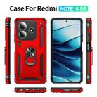 For Redmi Note 14 5G Shockproof TPU + PC Phone Case with Holder(Red) - 2