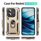 For Redmi Note 14 5G Shockproof TPU + PC Phone Case with Holder(Gold) - 2