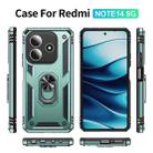 For Redmi Note 14 5G Shockproof TPU + PC Phone Case with Holder(Dark Green) - 2