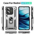 For Redmi Note 14 5G Shockproof TPU + PC Phone Case with Holder(Silver) - 2