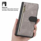 For Samsung Galaxy S22 Ultra 5G POLA Dual-color Zipper Wallet RFID Leather Phone Case(Grey Black) - 2