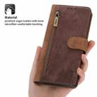 For Samsung Galaxy S22 Ultra 5G POLA Dual-color Zipper Wallet RFID Leather Phone Case(Burgundy Brown) - 2