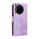 For Tecno Camon 30 4G / 5G Embossed Rhombus Starry Leather Phone Case(Purple) - 3