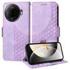 For Tecno Camon 30 Pro Embossed Rhombus Starry Leather Phone Case(Purple) - 1