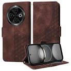 For Tecno Spark 30C Embossed Rhombus Starry Leather Phone Case(Brown) - 1