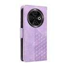 For Tecno Spark 30C Embossed Rhombus Starry Leather Phone Case(Purple) - 3