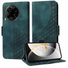 For Tecno Camon 30S / Camon 30S Pro Embossed Rhombus Starry Leather Phone Case(Green) - 1