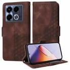 For Infinix Note 40 4G Embossed Rhombus Starry Leather Phone Case(Brown) - 1