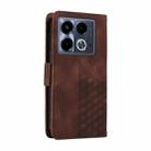 For Infinix Note 40 4G Embossed Rhombus Starry Leather Phone Case(Brown) - 3