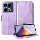 For Infinix Note 40 4G Embossed Rhombus Starry Leather Phone Case(Purple) - 1