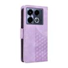 For Infinix Note 40 4G Embossed Rhombus Starry Leather Phone Case(Purple) - 3