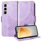 For Infinix Hot 50 4G Embossed Rhombus Starry Leather Phone Case(Purple) - 1