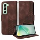 For Infinix Hot 50 5G Embossed Rhombus Starry Leather Phone Case(Brown) - 1