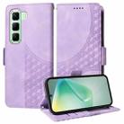 For Infinix Hot 50 5G Embossed Rhombus Starry Leather Phone Case(Purple) - 1