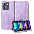 For Infinix Hot 50i / Smart 9 Embossed Rhombus Starry Leather Phone Case(Purple) - 1