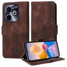 For Infinix Hot 40i Embossed Rhombus Starry Leather Phone Case(Brown) - 1