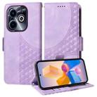 For Infinix Hot 40i Embossed Rhombus Starry Leather Phone Case(Purple) - 1