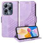 For Infinix Hot 40 / Hot 40 Pro Embossed Rhombus Starry Leather Phone Case(Purple) - 1