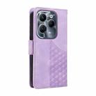 For Infinix Hot 40 / Hot 40 Pro Embossed Rhombus Starry Leather Phone Case(Purple) - 3
