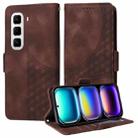 For Infinix Hot 50 Pro+ 4G Embossed Rhombus Starry Leather Phone Case(Brown) - 1