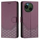 For Sharp Aquos R9 Honeycomb Embossing RFID Leather Phone Case(Violet) - 2