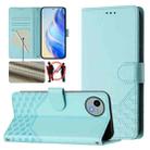 For Sharp Aquos Wish 4 Honeycomb Embossing RFID Leather Phone Case(Mint Green) - 1