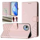 For Sharp Aquos Wish 4 Honeycomb Embossing RFID Leather Phone Case(Pink) - 1