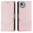 For Sharp Aquos Wish 4 Honeycomb Embossing RFID Leather Phone Case(Pink) - 2