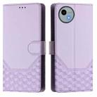 For Sharp Aquos Wish 4 Honeycomb Embossing RFID Leather Phone Case(Light Purple) - 2