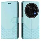 For Sharp Aquos R9 Pro Honeycomb Embossing RFID Leather Phone Case(Mint Green) - 2