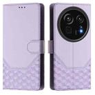 For Sharp Aquos R9 Pro Honeycomb Embossing RFID Leather Phone Case(Light Purple) - 2