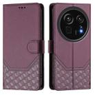 For Sharp Aquos R9 Pro Honeycomb Embossing RFID Leather Phone Case(Violet) - 2