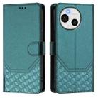 For Sharp Aquos Sense9 Plus Honeycomb Embossing RFID Leather Phone Case(Peacock Green) - 2