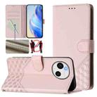 For Sharp Aquos Sense9 Honeycomb Embossing RFID Leather Phone Case(Pink) - 1