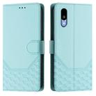 For Sharp Basio Active3 Honeycomb Embossing RFID Leather Phone Case(Mint Green) - 2