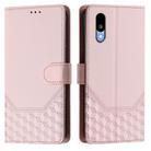 For Sharp Basio Active3 Honeycomb Embossing RFID Leather Phone Case(Pink) - 2