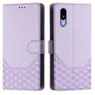 For Sharp Basio Active3 Honeycomb Embossing RFID Leather Phone Case(Light Purple) - 2