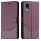 For Sharp Basio Active3 Honeycomb Embossing RFID Leather Phone Case(Violet) - 2
